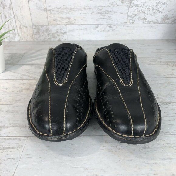 Born Concept Mules Flats Black‎ Leather Slip On Shoes WOMENS Size 6.5 / 37 GUC. - Picture 3 of 11